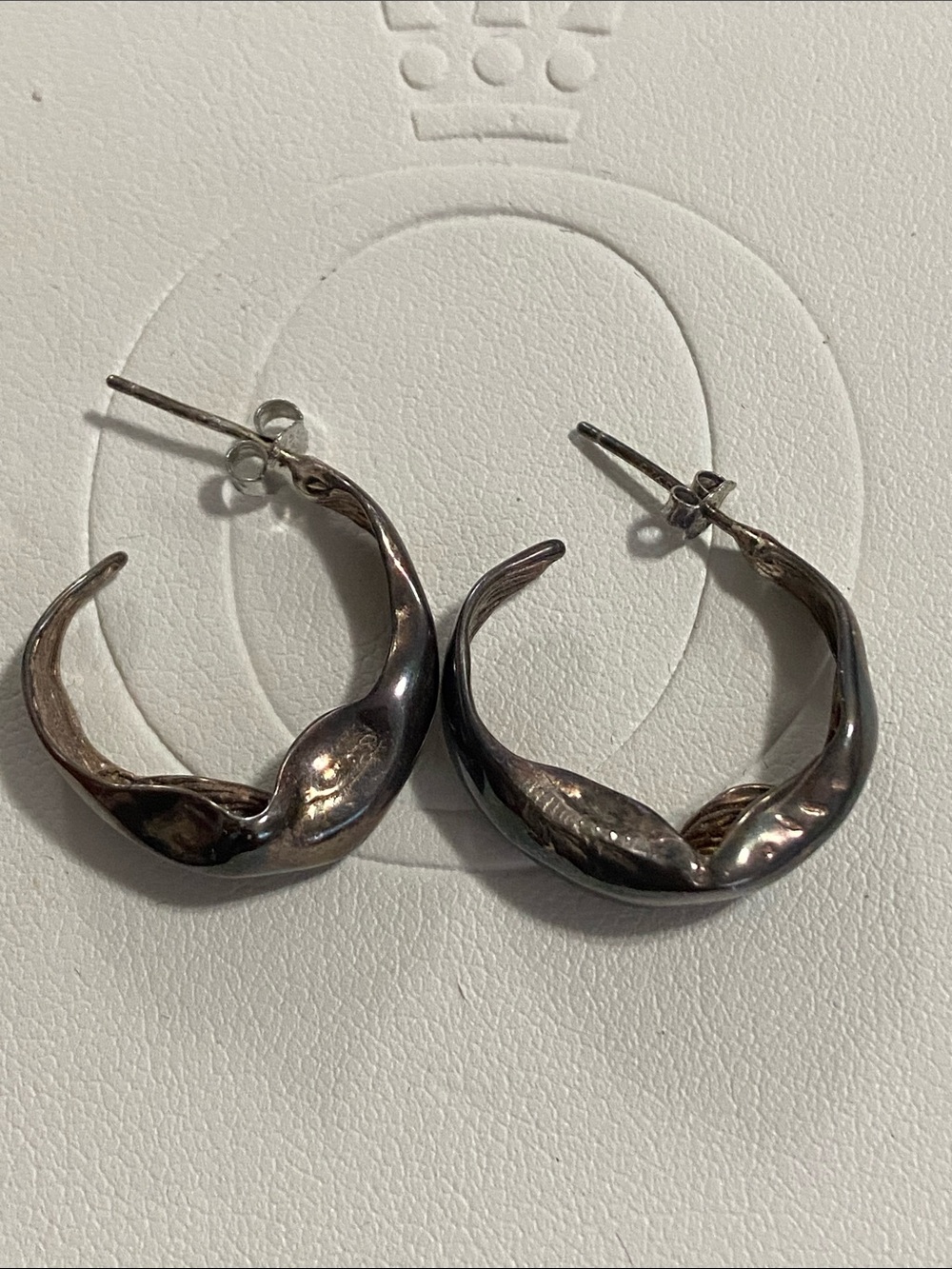 Contemporary Silver-Plated Half-Hoops Earrings